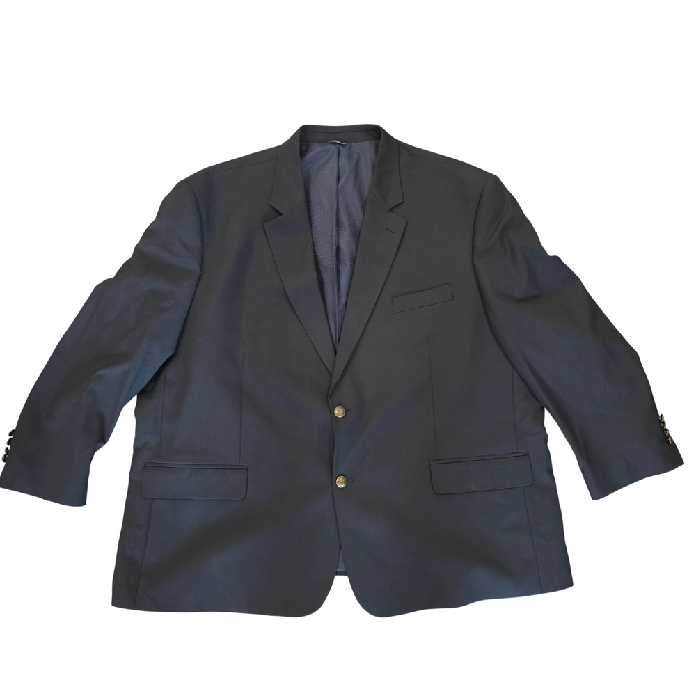 George Strait GS Perfect Fit Mens navy Blazer Sport Coat 56 REG Western 2 button